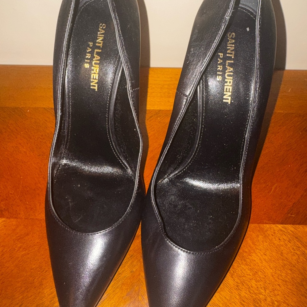 NEW! SAINT LAURENT Patent Leather Opyum Pumps 110–BLACK EUR Size 39 - Picture 3 of 7